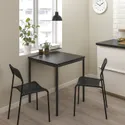 IKEA SANDSBERG САНДСБЕРГ / ADDE АДДЕ, стіл+2 стільці, чорний/чорний, 67x67 см 194.291.91 фото thumb №2