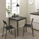 IKEA SANDSBERG САНДСБЕРГ / ADDE АДДЕ, стол и 2 стула, чёрный / черный, 67x67 см 194.291.91 фото thumb №2