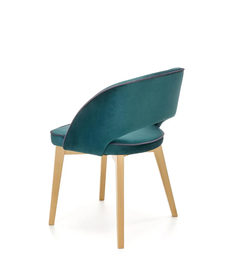 Кухонный стул бархатный HALMAR MARINO Velvet, темно-зеленый MONOLITH 37 / дуб медовый фото №4