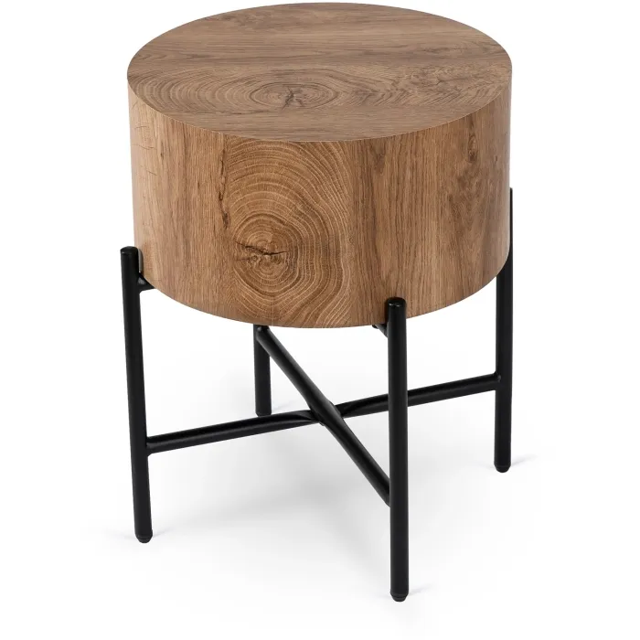 Журнальный столик деревянный круглый MEBEL ELITE CEVES, 40 см, дуб фото №4