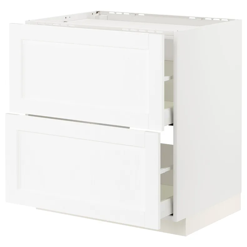 IKEA METOD МЕТОД / MAXIMERA МАКСИМЕРА, шкаф д / варочной панели / 2фасада / 2ящ, белый Энкёпинг / белая имитация дерева, 80x60 см 094.734.05 фото №1