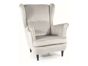 М'яке крісло оксамитове SIGNAL LORD Velvet, Bluvel 03 - світло-сірий фото