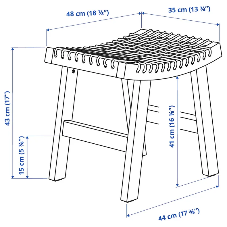 IKEA STACKHOLMEN СТАККХОЛЬМЕН, табурет, вуличний, світло-коричнева пляма, 48x35x43 см фото №8