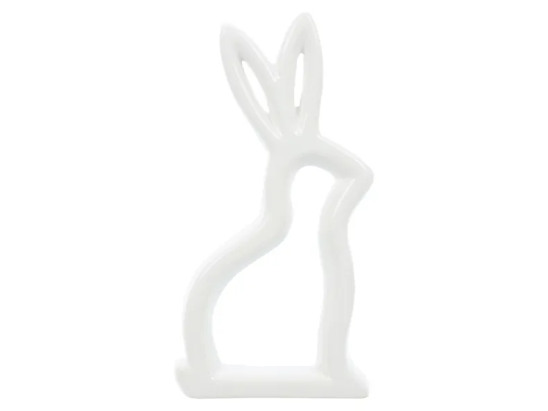 BRW Декоративна фігурка BRW Кролик, біло-золотий, кераміка 092482 фото №4