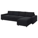 IKEA VIMLE ВІМЛЕ, чохол д / 4-місн дивана з кушеткою, з широкими підлокітниками / САКСЕМАРА чорно-синій 094.241.65 фото thumb №2