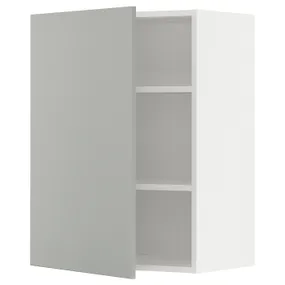 IKEA METOD МЕТОД, шафа навісна із полицями, білий / Хавсторп світло-сірий, 60x80 см 395.383.87 фото