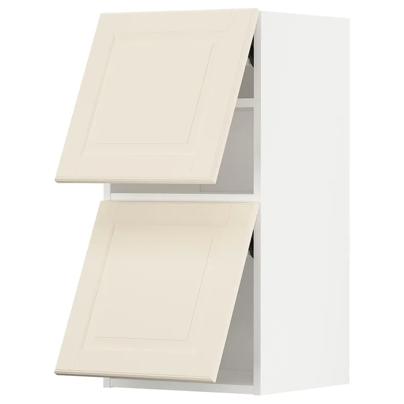 IKEA METOD МЕТОД, настінна шафа, горизонт, 2 дверцят, білий / БУДБІН кремово-білий, 40x80 см 093.930.22 фото №1
