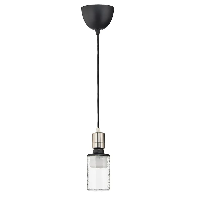 IKEA SKAFTET СКАФТЕТ / MOLNART МОЛНАРТ, подвесной светильник с лампочкой, Ткань с никелированным покрытием и узором в виде трубки 895.280.36 фото №1