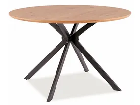 Стол обеденный SIGNAL Aster, дуб / чёрный, 120x120 фото