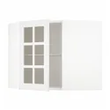 IKEA METOD МЕТОД, кутова настін шафа, полиці / скл двер, білий / стенсундський білий, 68x60 см 094.092.02 фото thumb №1
