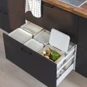 IKEA HÅLLBAR ХОЛЛБАР, решение для сортировки мусора, для кухонных ящиков METOD вентилируемый / светло-серый, 53 l 093.096.98 фото thumb №2