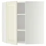 IKEA METOD МЕТОД, кутова навісна шафа з полицями, білий / БУДБІН кремово-білий, 68x80 см 799.178.28 фото