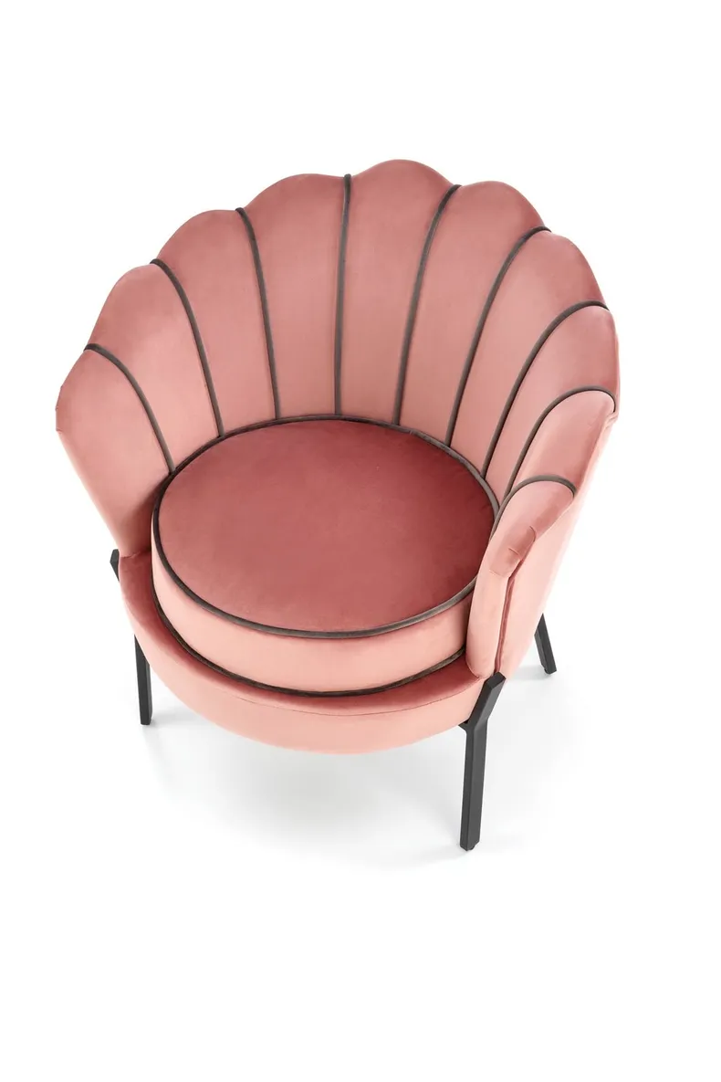 Мягкое кресло HALMAR ANGELO розовый/черный фото №10
