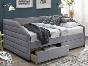 Кровать односпальная бархатная SIGNAL NADIA, Velvet TAP.142 серый, 120x200 фото