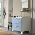 IKEA PLATSA ПЛАТСА, комод із 3 шухлядами, білий/САННІДАЛЬ синій, 80x57x73 см 595.556.96 фото thumb №2