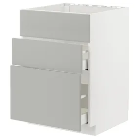 IKEA METOD МЕТОД / MAXIMERA МАКСИМЕРА, шкаф д / варочн панели / вытяжка / ящик, белый / светло-серый, 60x60 см 995.383.51 фото