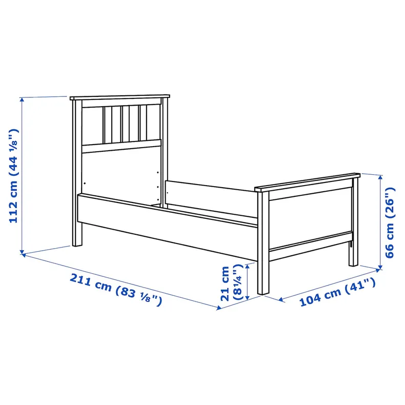 IKEA HEMNES ХЕМНЭС, каркас кровати, белая морилка, 90x200 см 302.495.46 фото №8