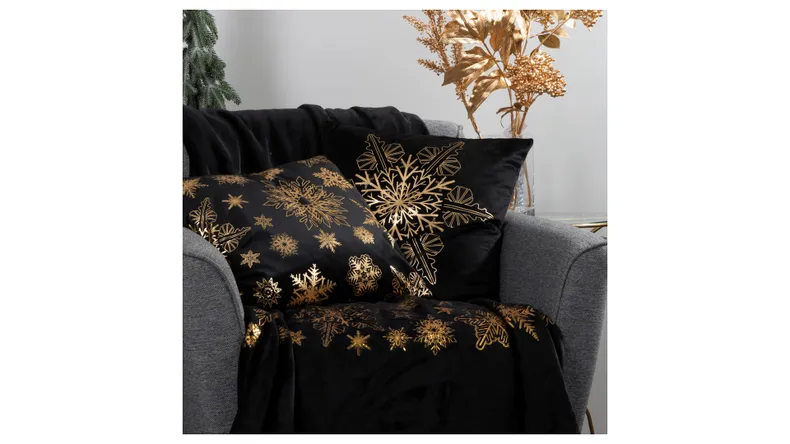 BRW Декоративная подушка Gold Christmas 45x45 см черная 094542 фото №2