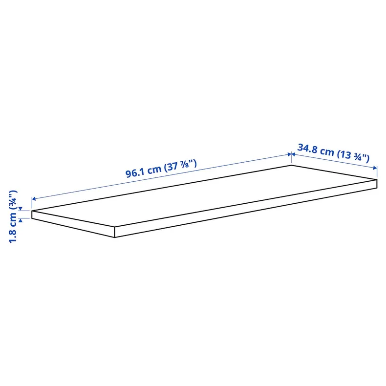 IKEA KOMPLEMENT КОМПЛЕМЕНТ, полиця, темно-сірий, 100x35 см 905.094.52 фото №3