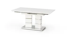 Обідній стіл розкладний HALMAR LORD 160-200x90 см, білий фото