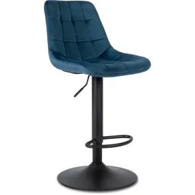 Барный стул бархатный MEBEL ELITE ARCOS 2 Velvet, темно-синий фото