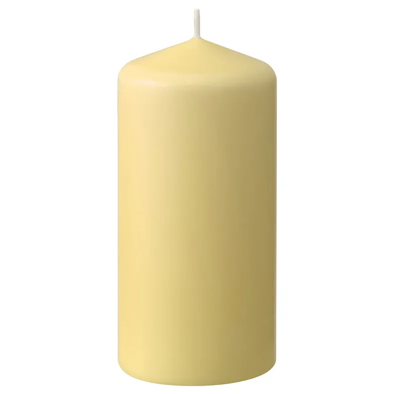 IKEA DAGLIGEN ДАГЛИГЕН, неароматическая формовая свеча, бледно-жёлтый, 14 см 805.748.86 фото №1