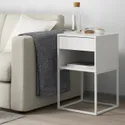 IKEA VIKHAMMER ВІКХАММЕР, приліжковий столик, білий, 40x39 см 003.817.64 фото thumb №3