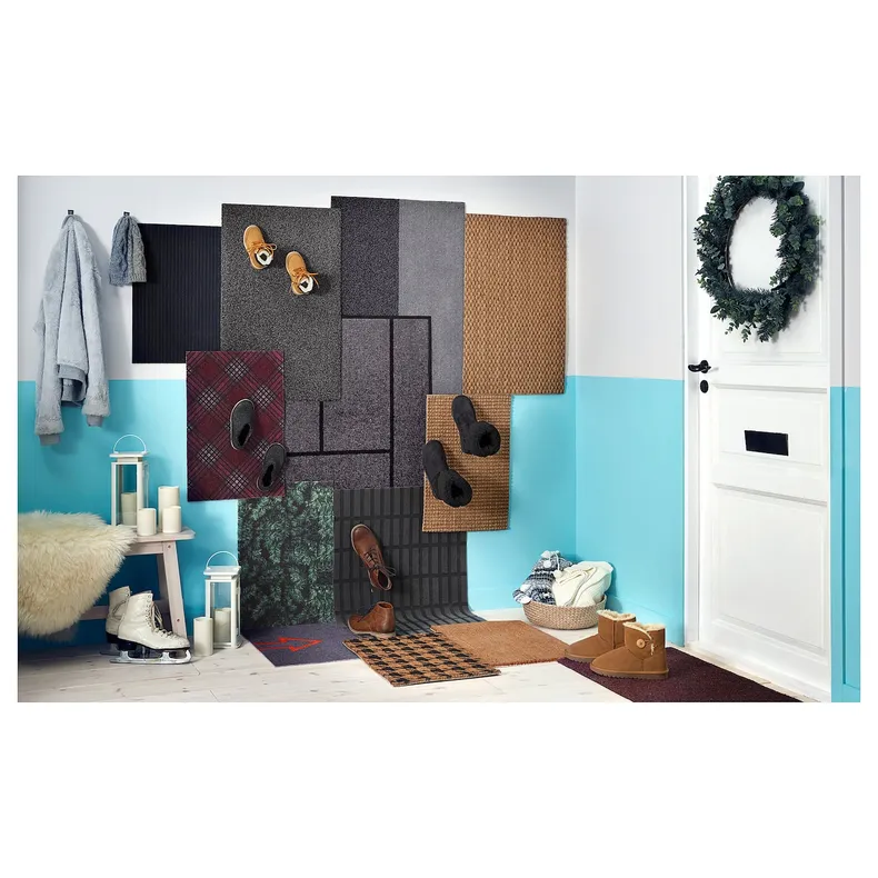IKEA OPLEV ОПЛЕВ, придверный коврик, д / дома / улицы серый, 50x80 см 303.089.94 фото №7