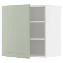 IKEA METOD МЕТОД, навесной шкаф с полками, белый / светло-зеленый, 60x60 см 394.868.40 фото thumb №1