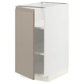 IKEA METOD МЕТОД, напольный шкаф с полками, белый / матовый темно-бежевый, 40x60 см 694.925.71 фото
