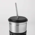 IKEA LÅNESPELARE ЛОНЕСПЕЛАРЕ, чашка з кришкою та соломинкою, чорний 405.078.46 фото thumb №6