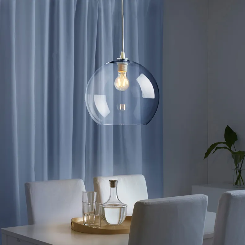 IKEA JAKOBSBYN ЯКОБСБЮН, абажур для подвесн светильника, прозрачное стекло, 30 см 903.330.52 фото №4