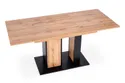 Кухонний стіл розкладний HALMAR DOLOMIT 130-175x85 см дуб вотан - чорний фото thumb №3