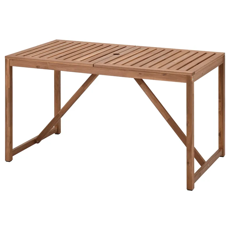 IKEA NÄMMARÖ НЕММАРЕ, стіл, для вулиці, світло-коричнева морилка, 140x75 см 205.103.07 фото №1