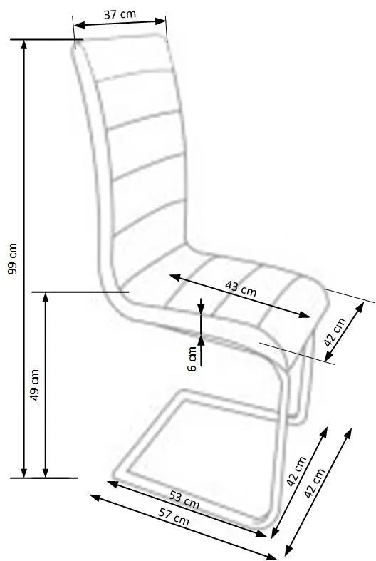 Кухонний стілець HALMAR K132 білий, чорний фото №7