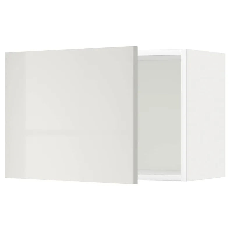 IKEA METOD МЕТОД, навісна шафа, білий / Ringhult світло-сірий, 60x40 см 094.687.48 фото №1