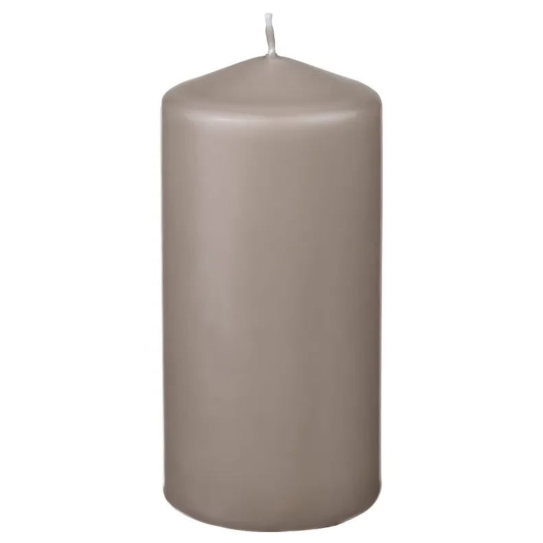 IKEA DAGLIGEN ДАГЛІГЕН, неароматична формова свічка, темний сіро-бежевий, 14 см 105.517.13 фото №1