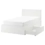IKEA MALM МАЛЬМ, каркас ліжка, високий, 2 крб д / збер, білий, 120x200 см 690.682.24 фото