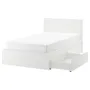 IKEA MALM МАЛЬМ, каркас кровати+2 кроватных ящика, белый, 120x200 см 690.682.24 фото