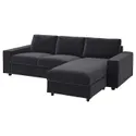 IKEA VIMLE ВІМЛЕ, 3-місний диван із кушеткою, з широкими підлокітниками/Djuparp темно-сірий 594.326.86 фото thumb №1
