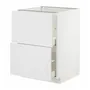 IKEA METOD МЕТОД / MAXIMERA МАКСИМЕРА, напольный шкаф 2фасада / 2выс ящика, белый / Стенсунд белый, 60x60 см 994.094.67 фото