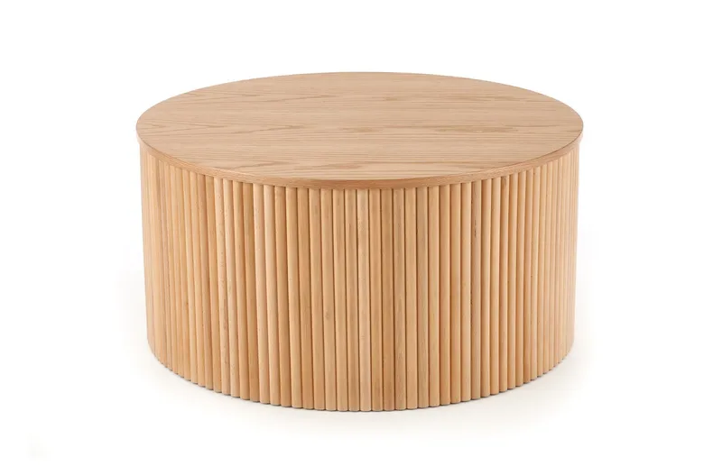 Журнальный столик деревянный круглый HALMAR WOODY, 80x80 см, натуральный фото №1