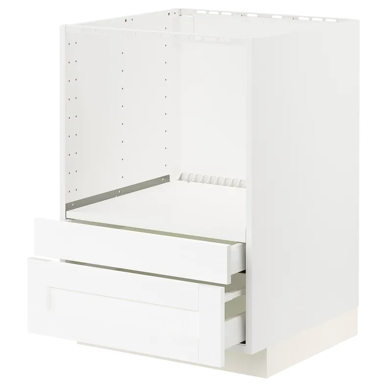 IKEA METOD МЕТОД / MAXIMERA МАКСИМЕРА, напольный шкаф д / комби СВЧ / ящики, белый Энкёпинг / белая имитация дерева, 60x60 см 394.734.18 фото №1