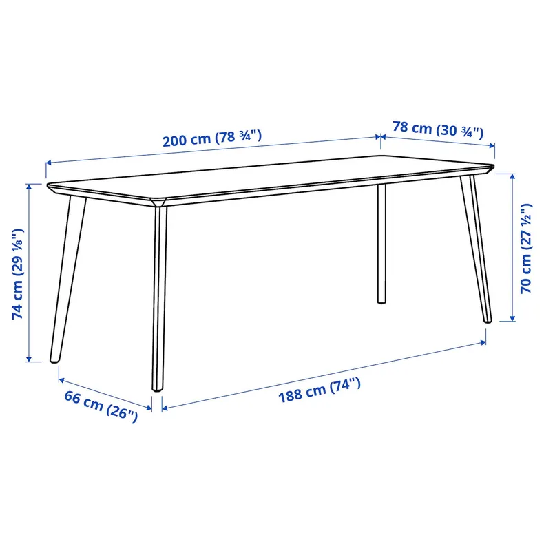 IKEA LISABO ЛИСАБО / ÄLVSTA ЭЛЬВСТА, стол и 4 стула, шпон ясеня / ротанг белый, 140x78 см 295.681.53 фото №5