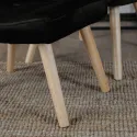 Кресло мягкое бархатное с подставкой для ног MEBEL ELITE LOZANO Velvet, Черный фото thumb №7