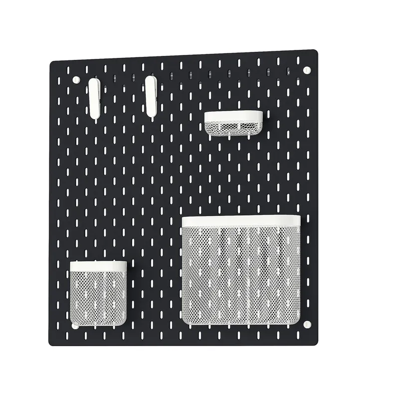 IKEA SKÅDIS СКОДИС, настенная панель, комбинация, черный, 56x56 см 595.159.45 фото №2