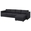 IKEA VIMLE ВІМЛЕ, 4-місний диван, з шезлонгом / антрацит пагорбкуватий 894.342.74 фото thumb №1