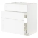 IKEA METOD МЕТОД / MAXIMERA МАКСИМЕРА, шкаф под мойку+3фасада / 2ящика, белый Энкёпинг / белая имитация дерева, 80x60 см 994.734.01 фото thumb №1