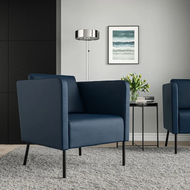 IKEA EKERÖ ЕКЕРЕ, крісло, СКІФТЕБУ темно-синій 202.628.78 фото №2