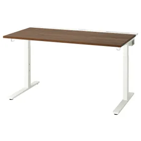 IKEA MITTZON МІТТЗОН, письмовий стіл, горіх/білий, 140x80 см 495.281.42 фото